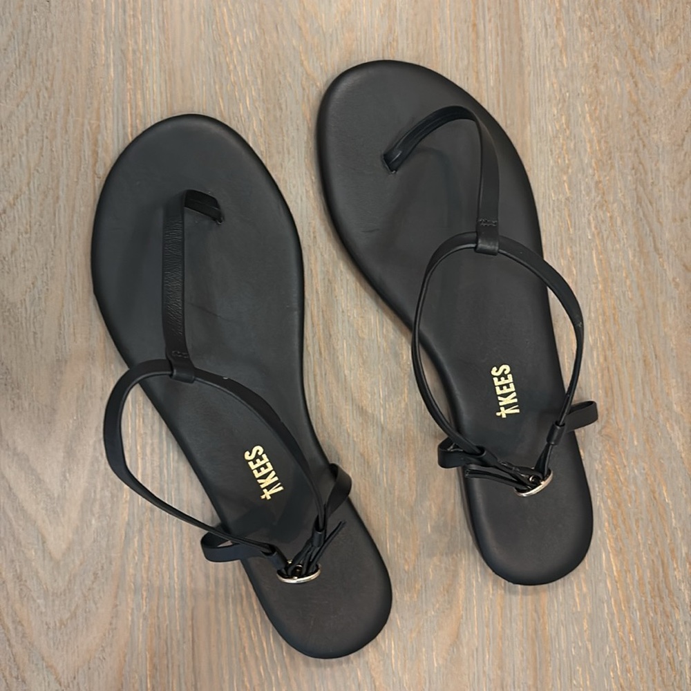 TKEES Mariana Black Sandals Ankle T-strap